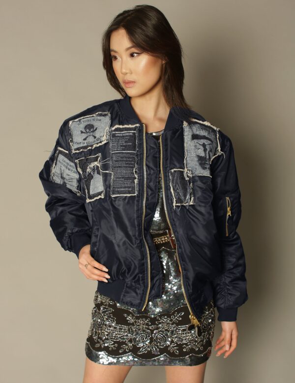 MA 1 Patched Bomber in Navy | Size: M