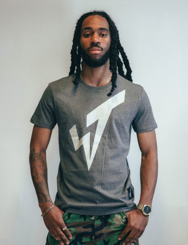 Silver ST Logo T-Shirt in Grey. | Size: M