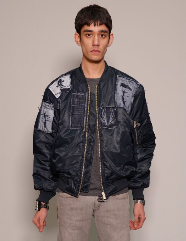 MA 1 Patched Bomber in Navy | Size: S