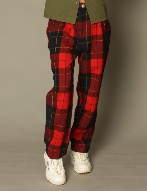 Red Tartan Wool Pants | Size: 38