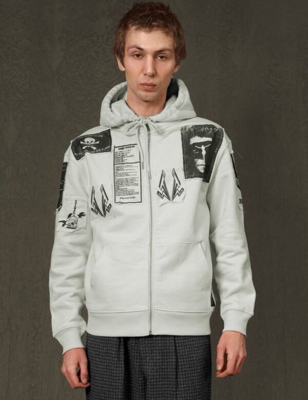 ST Multipatch Zip Hoodie in Ecru | Size: L