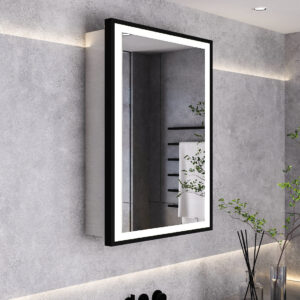 70cm Height LED Bathroom Mirror Cabinet Single Door with Demister Film