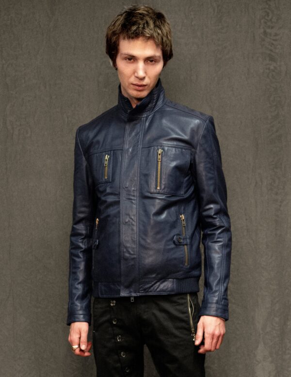 IMMORTAL Navy Leather Jacket | Size: XL