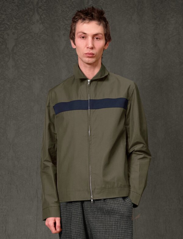 Oliver Spencer Zipped Jacket - Olive Green | Size: XL