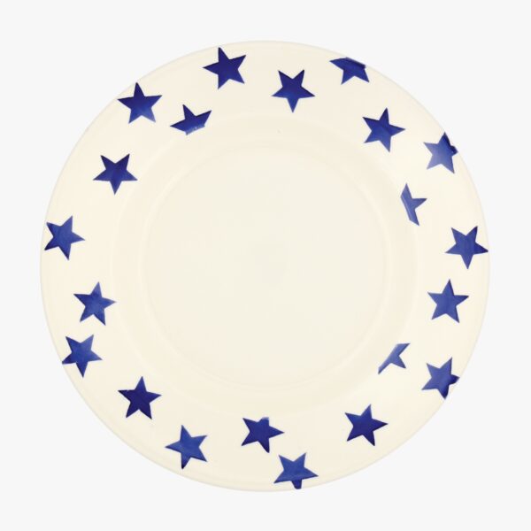 Seconds Blue Star 10 1/2 Inch Plate - Unique Handmade & Handpainted English Earthenware British-Made Pottery Plates  | Emma Bridgewater