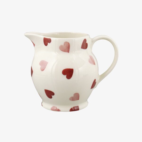 Seconds Pink Hearts 1/2 Pint Jug - Unique Handmade & Handpainted English Earthenware Decorative Jug  | Emma Bridgewater