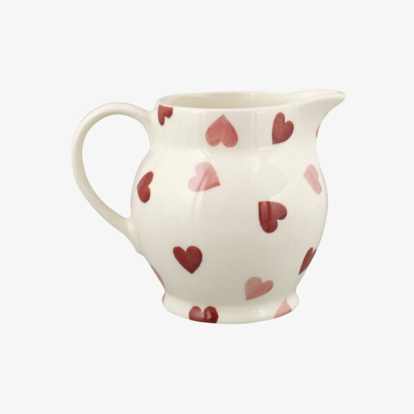 Seconds Pink Hearts 1/2 Pint Jug - Unique Handmade & Handpainted English Earthenware Decorative Jug  | Emma Bridgewater - Image 2