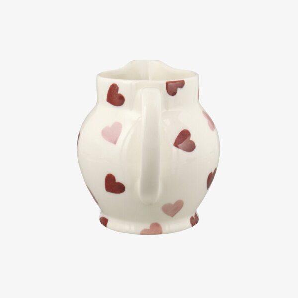 Seconds Pink Hearts 1/2 Pint Jug - Unique Handmade & Handpainted English Earthenware Decorative Jug  | Emma Bridgewater - Image 3