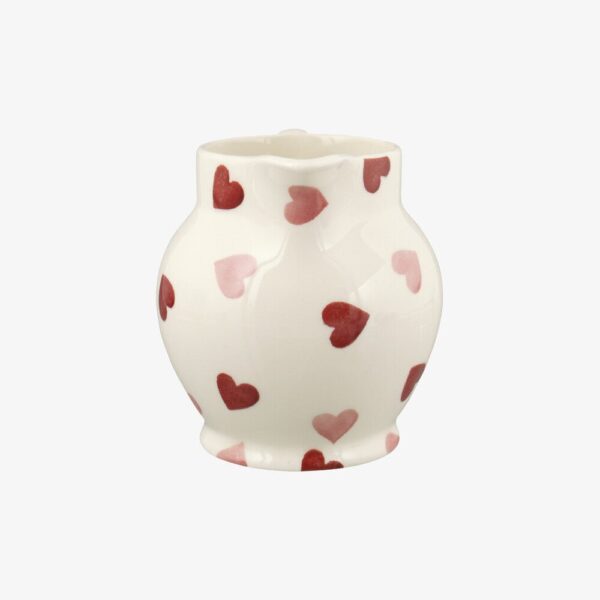 Seconds Pink Hearts 1/2 Pint Jug - Unique Handmade & Handpainted English Earthenware Decorative Jug  | Emma Bridgewater - Image 4