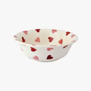 Emma Bridgewater | Seconds Pink Hearts Cereal Bowl - Unique Handmade & Handpainted English Earthenware Decorative Plates