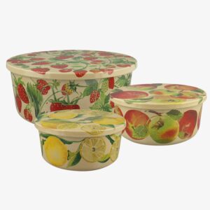 Emma Bridgewater  Fruit Garden Set Of 3 Round Rice Husk Storage Tubs