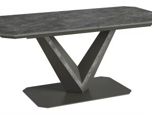 Bellagio Grey Ceramic 6 Seater Butterfly Extending Dining Table