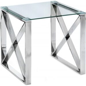 Maxi Glass and Chrome Side Table