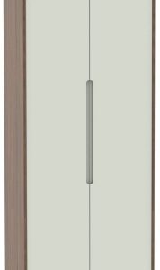 Monaco Cashmere and Carini Walnut 2 Door Plain Tall Wardrobe