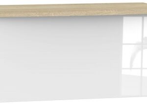 Knightsbridge White Gloss and Oak Effect Blanket Box