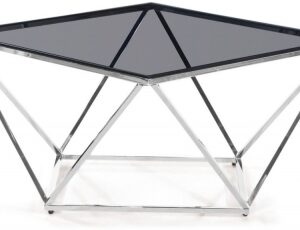 Pirlo Smoked Glass and Chrome Square Coffee Table