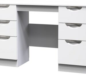 Camden White Gloss 6 Drawer Double Dressing Table