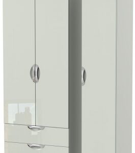 Camden Cashmere 3 Door Tall Triple Wardrobe - LHF 2 Drawers