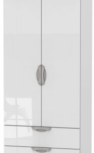 Camden White Gloss 2 Door 2 Drawer Double Wardrobe