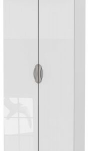 Camden White Gloss 2 Door Plain Tall Wardrobe