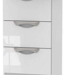 Camden White Gloss 3 Drawer Beside Cabinet