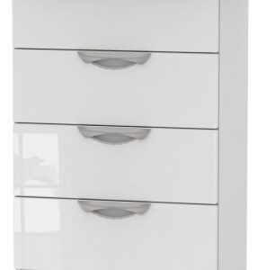 Camden White Gloss 4 Drawer Midi Chest