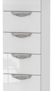 Camden White Gloss 5 Drawer Narrow Chest