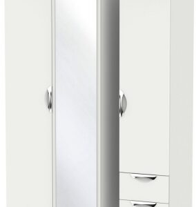 Camden Grey 3 Door Combi Wardrobe - 1 Mirror and RHF 2 Drawers