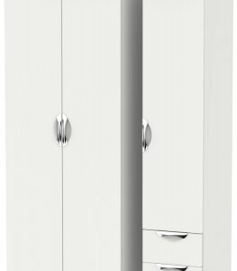Camden Grey 3 Door Tall Triple Wardrobe - RHF 2 Drawers