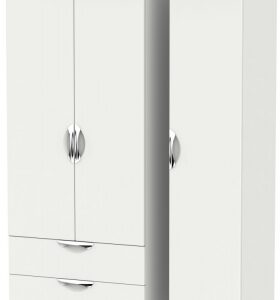 Camden Grey 3 Door Triple Wardrobe - LHF 2 Drawers