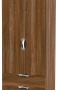 Camden Walnut Effect 2 Door 2 Drawer Double Wardrobe