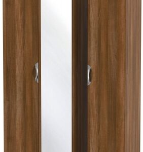 Camden Walnut Effect 3 Door Triple Wardrobe - 1 Mirror