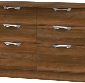 Camden Walnut Effect 6 Drawer Midi Chest