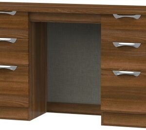 Camden Walnut Effect 6 Drawer Double Dressing Table