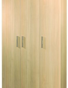 Contrast Elm Wood 3 Door Tall Triple Wardrobe