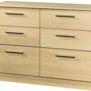 Contrast Elm Wood 6 Drawer Midi Chest