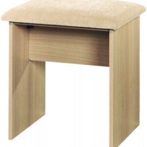 Contrast Elm Wood Padded Dressing Stool