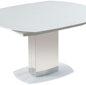Olivia White Glass Twist Motion 4-6 Seater Extending Dining Table