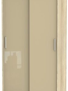 Knightsbridge Mushroom and Oak Effect 2 Door Sliding Wardrobe