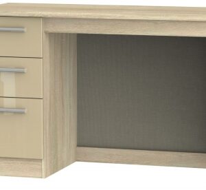 Knightsbridge Gloss Mushroom and Oak Effect 3 Drawer Desk