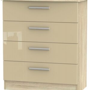 Knightsbridge Mushroom and Oak Effect 4 Drawer Chest