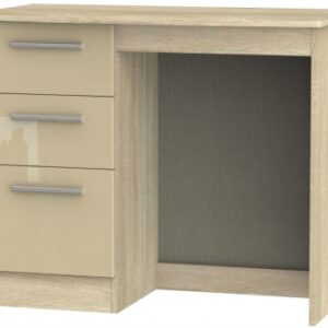Knightsbridge Mushroom and Oak Effect 3 Drawer Single Dressing Table