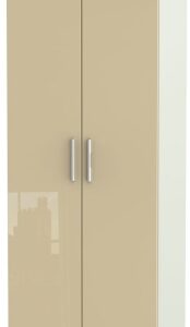 Knightsbridge Mushroom and Cashmere Matt 2 Door Plain Tall Wardrobe