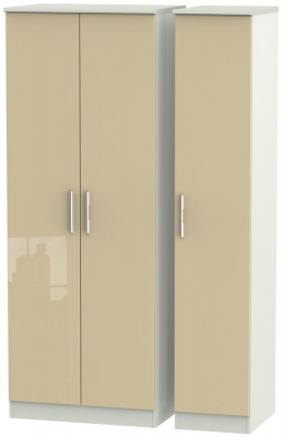 Knightsbridge Mushroom and Cashmere Matt 3 Door Tall Triple Wardrobe