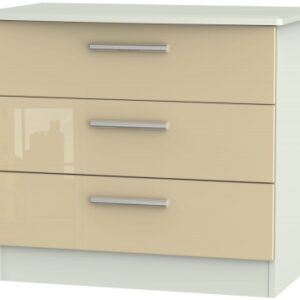 Knightsbridge Mushroom and Cashmere Matt 3 Drawer Small Chest