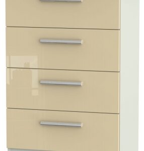 Knightsbridge Mushroom and Cashmere Matt 4 Drawer Midi Chest