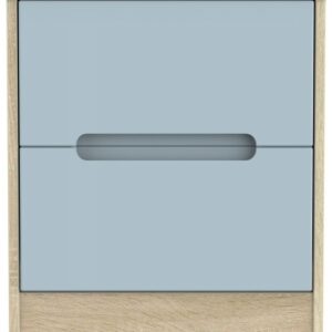 Monaco Denim and Oak Effect 2 Drawer Bedside Cabinet