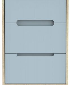 Monaco Denim and Oak Effect 3 Drawer Beside Cabinet