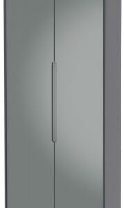 Monaco Grey Gloss and Graphite 2 Door Plain Tall Wardrobe