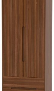 Monaco Noche Walnut 2 Door 2 Drawer Tall Wardrobe